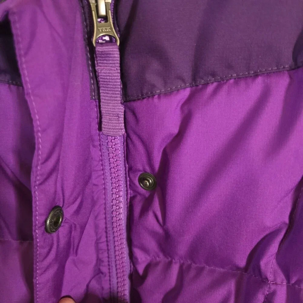 L.L. Bean Purple Color Block Down Puffer Vest Mockneck Size XS
